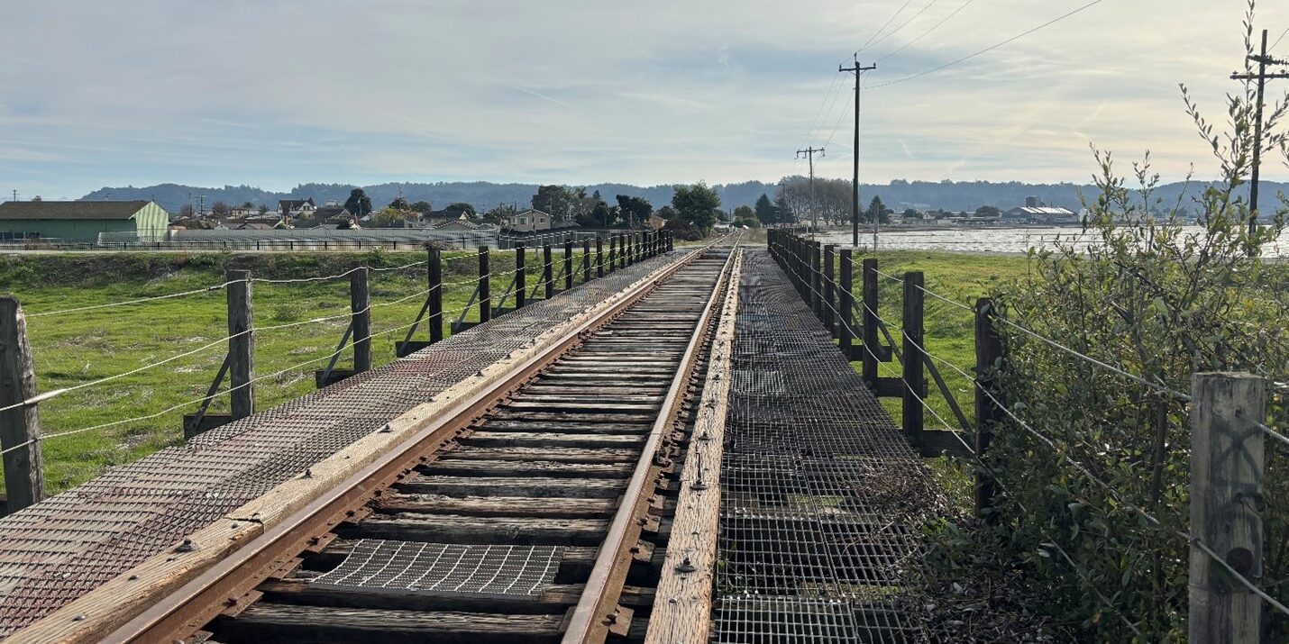 Elevated train tracks